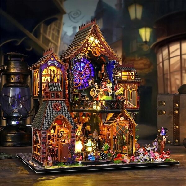 3D-Holzmodell zum Zusammenbauen mit LEDs – Puzzle und kreatives Hobby