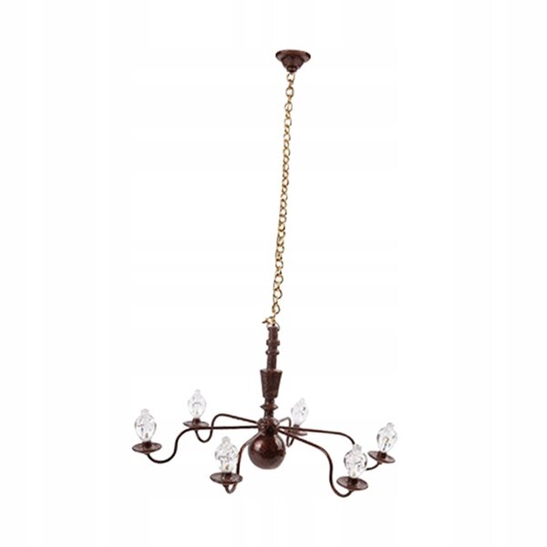 Nowoczesny antyczny metalowy wisiorek sufitowy w skali HO w skali 1:87 jasny brąz 8.8 cm