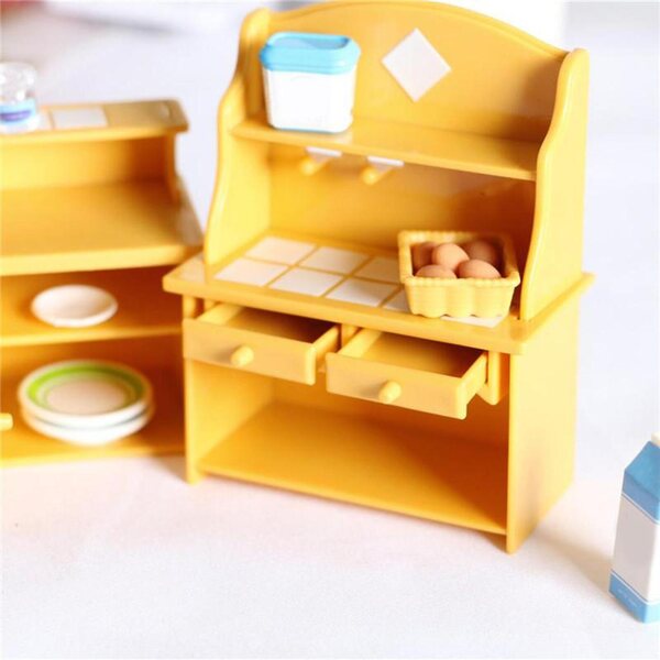 1:12 Miniatur-Küchenschrank für Puppenhaus aus Holz, modernes Design