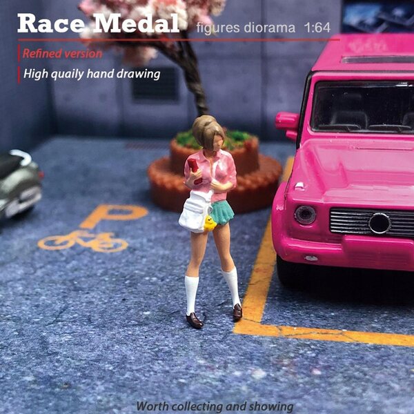 Miniatura 1:64 Piccola Donna in PVC per Diorama e Scenari Modello 2,8 cm