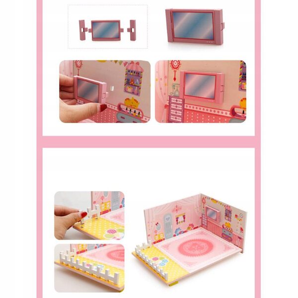 3D-DIY-Puppenhaus-Miniatur-Set, handgefertigtes Holzzimmer