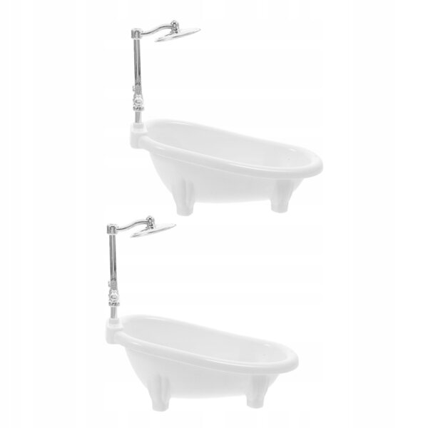 Lot de 2 mini baignoires colorées pour maisons de poupées en plastique ABS