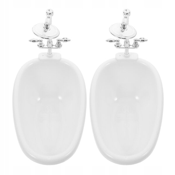 Lot de 2 mini baignoires colorées pour maisons de poupées en plastique ABS