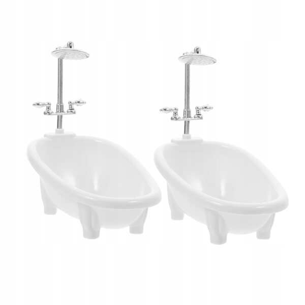 Lot de 2 mini baignoires colorées pour maisons de poupées en plastique ABS