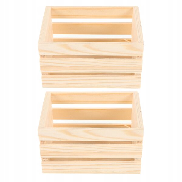 2 Mini-Holzkisten in Beige zum Dekorieren und Aufbewahren von Miniaturen