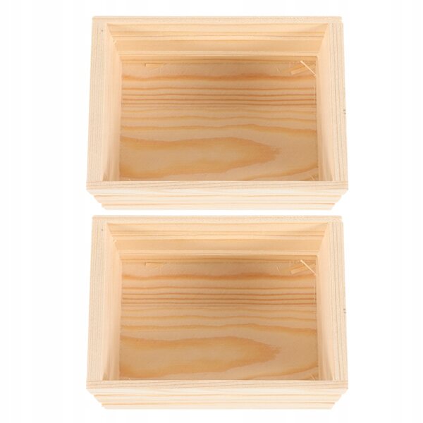 2 Mini-Holzkisten in Beige zum Dekorieren und Aufbewahren von Miniaturen