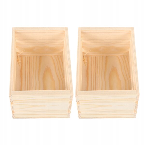2 Mini-Holzkisten in Beige zum Dekorieren und Aufbewahren von Miniaturen