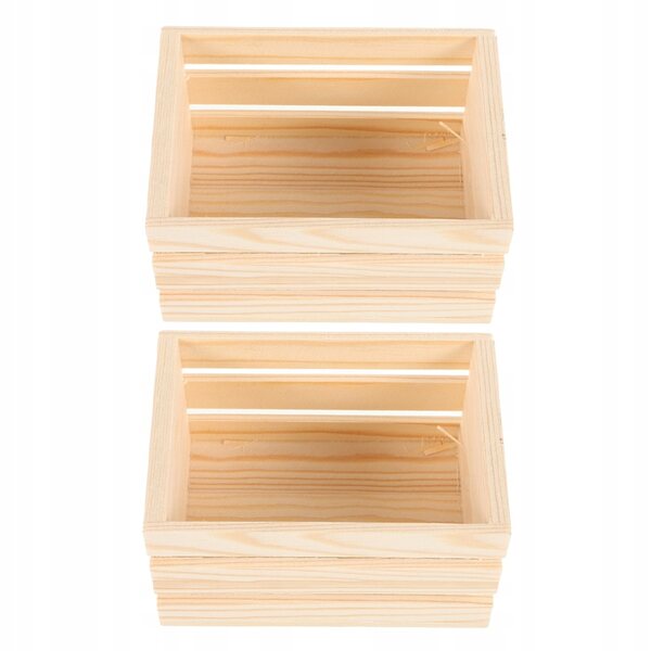 2 Mini-Holzkisten in Beige zum Dekorieren und Aufbewahren von Miniaturen