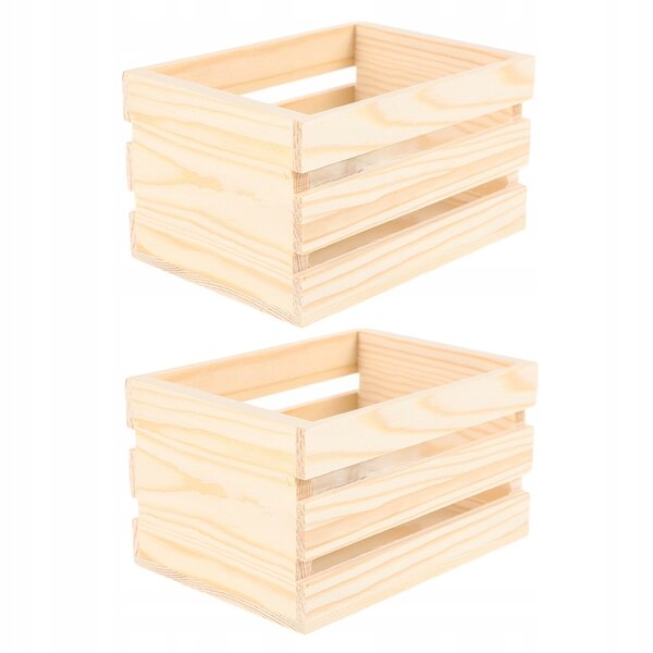 2 Mini-Holzkisten in Beige zum Dekorieren und Aufbewahren von Miniaturen