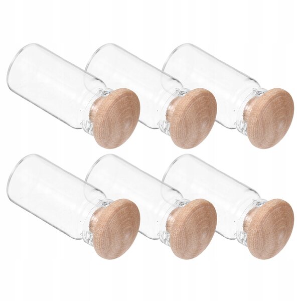 Lot de 6 mini bouteilles en verre transparent pour décoration d'intérieur et bricolage.