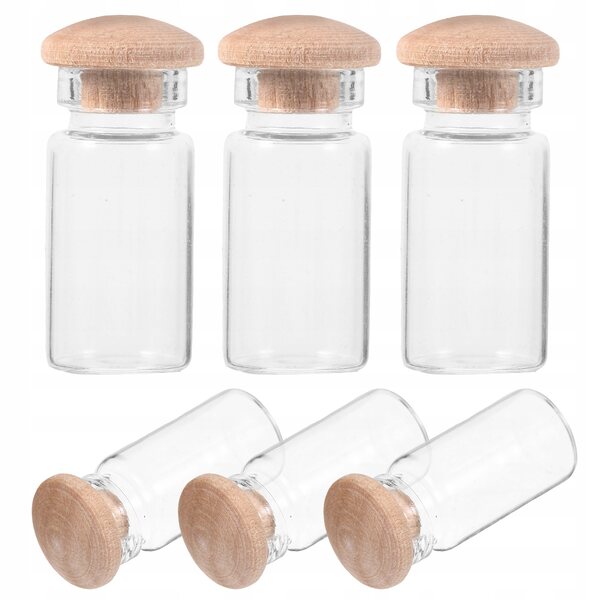 Lot de 6 mini bouteilles en verre transparent pour décoration d'intérieur et bricolage.