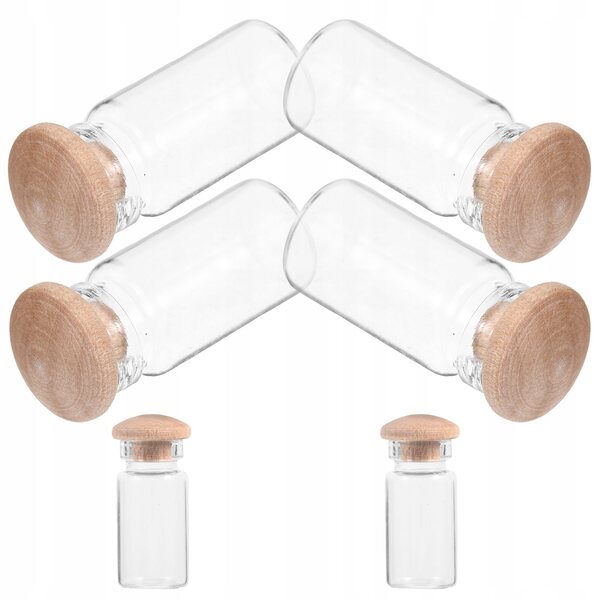 Lot de 6 mini bouteilles en verre transparent pour décoration d'intérieur et bricolage.