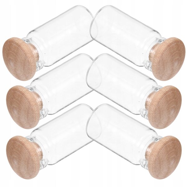 Lot de 6 mini bouteilles en verre transparent pour décoration d'intérieur et bricolage.