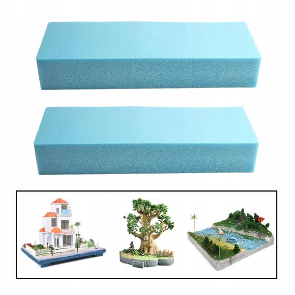 2 Schaumstoffsockel für Dioramen 30x10x5 cm für DIY-Miniaturszenarien