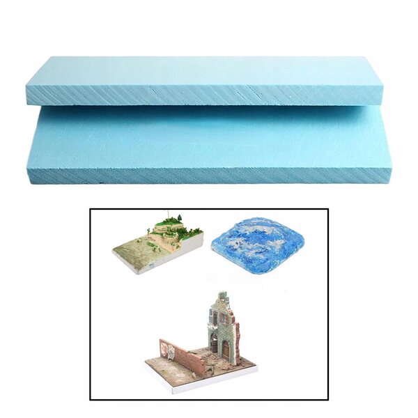 2 Schaumstoffsockel für Dioramen 30x10x5 cm für DIY-Miniaturszenarien