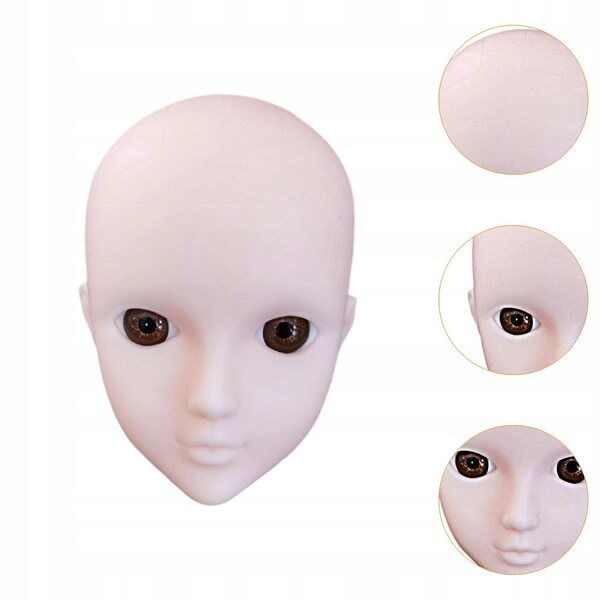 1/6 Puppenkopf mit realistischen 3D-Augen zum Üben von Make-up und Frisuren