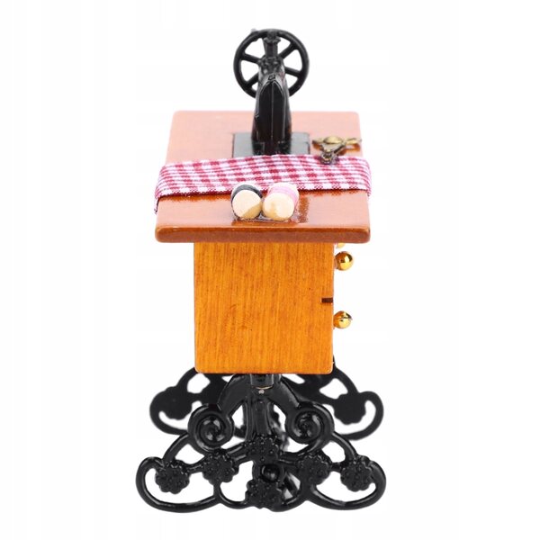 1:12 Puppenhaus Miniatur-Nähmaschine aus Holz, dekoratives Zubehör