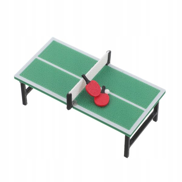 Mini set da tennis da tavolo per casa delle bambole con racchette e tavolo dettagliato
