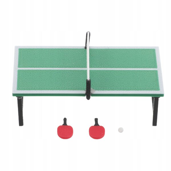 Mini set da tennis da tavolo per casa delle bambole con racchette e tavolo dettagliato