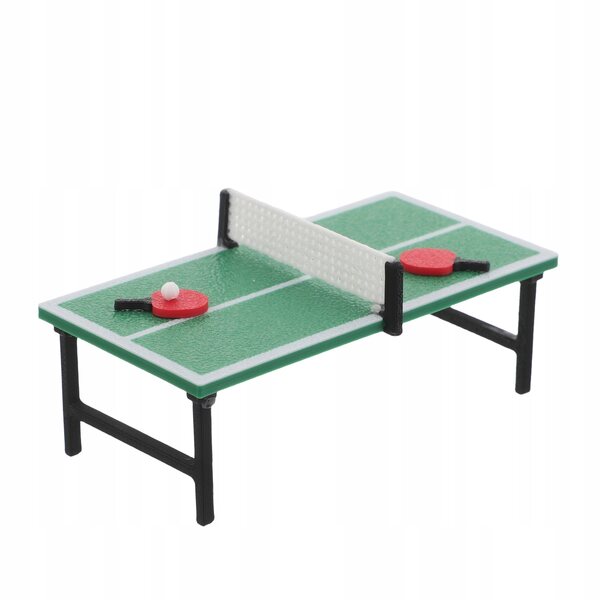 Mini set da tennis da tavolo per casa delle bambole con racchette e tavolo dettagliato