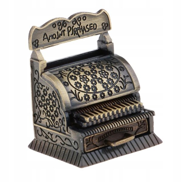 Modello Vintage Cassa 1/12 per Casa delle Bambole in Metallo di Alta Qualità