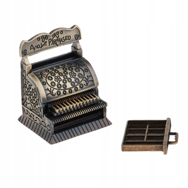 Modello Vintage Cassa 1/12 per Casa delle Bambole in Metallo di Alta Qualità