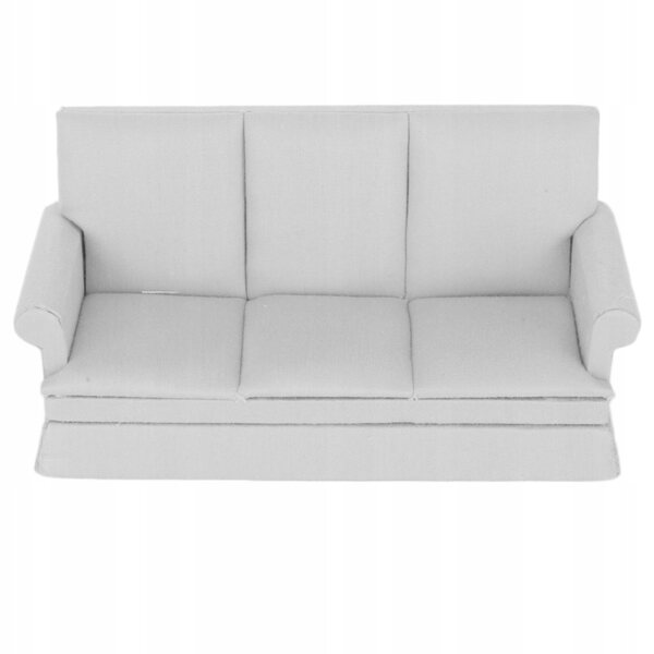 Mini Sofa in Legno per Casa delle Bambole 1:12 con 3 Cuscini Colorati