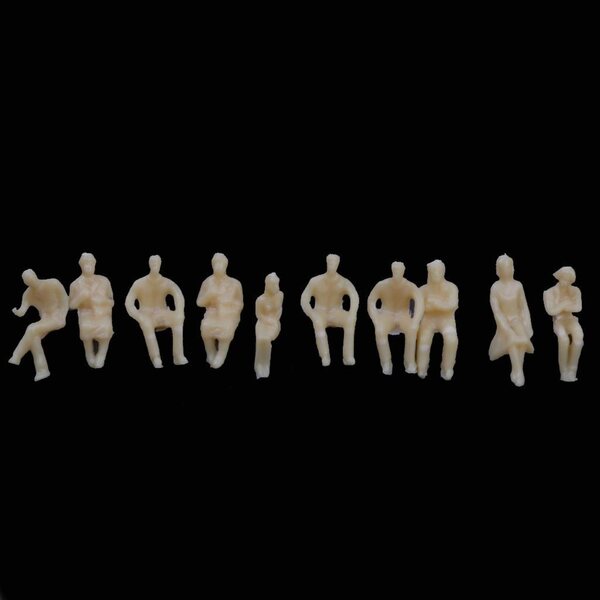 100 sitzende Fahrgastfiguren für Modelleisenbahn 1:100, 1,5 cm