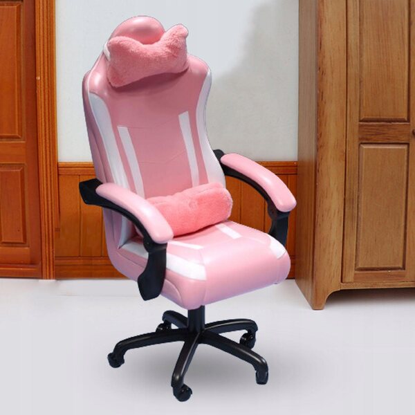 Miniatura Sedia da Gaming 1:6 con Cuscini Rosa per Action Figures 12 pollici