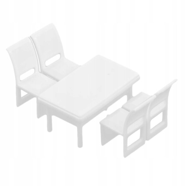 DIY Modell 1:50 Quadratischer Tisch und Set aus 4 Stühlen für Miniaturszenografie