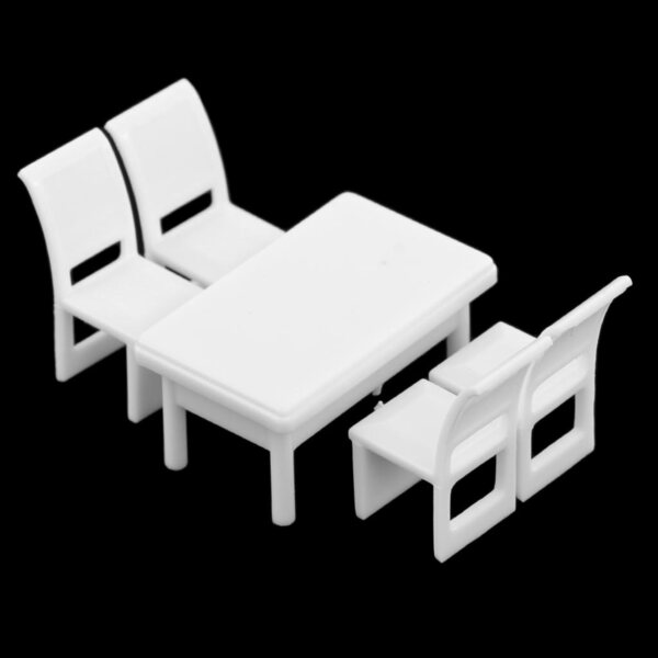 DIY Modell 1:50 Quadratischer Tisch und Set aus 4 Stühlen für Miniaturszenografie