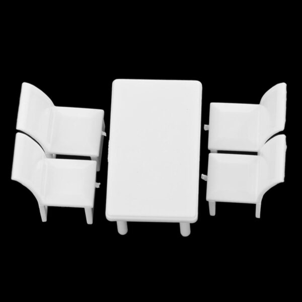 DIY Modell 1:50 Quadratischer Tisch und Set aus 4 Stühlen für Miniaturszenografie