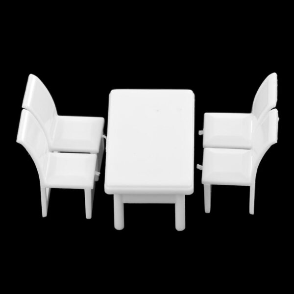 DIY Modell 1:50 Quadratischer Tisch und Set aus 4 Stühlen für Miniaturszenografie