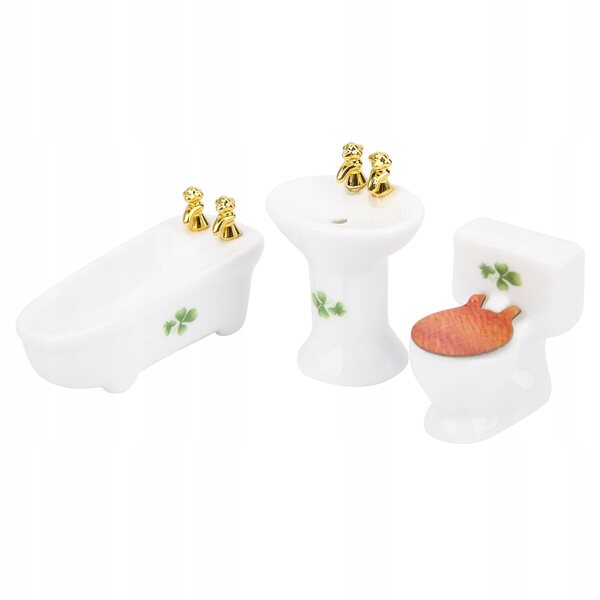 1:24 Badezimmer-Miniatur-Set für Puppenhäuser aus hochwertiger Keramik