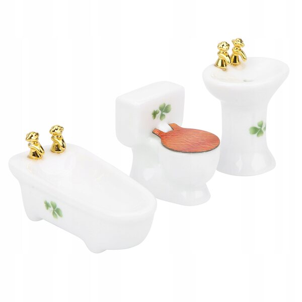 1:24 Badezimmer-Miniatur-Set für Puppenhäuser aus hochwertiger Keramik