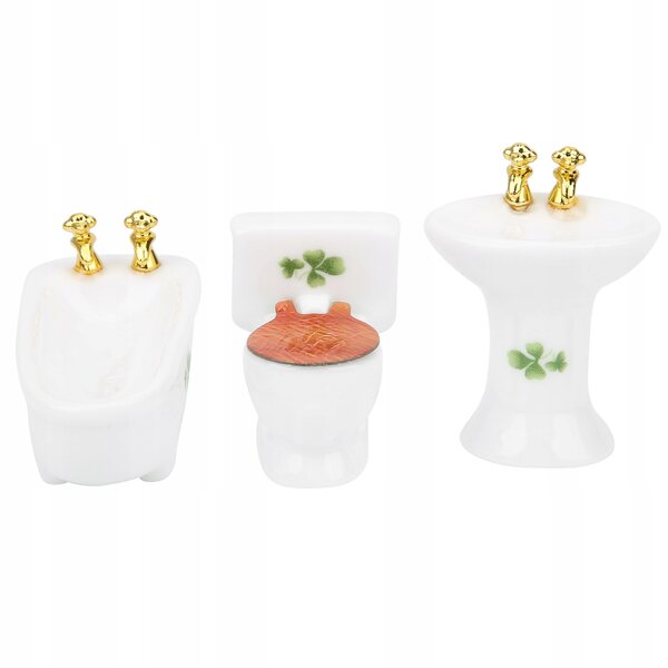 1:24 Badezimmer-Miniatur-Set für Puppenhäuser aus hochwertiger Keramik