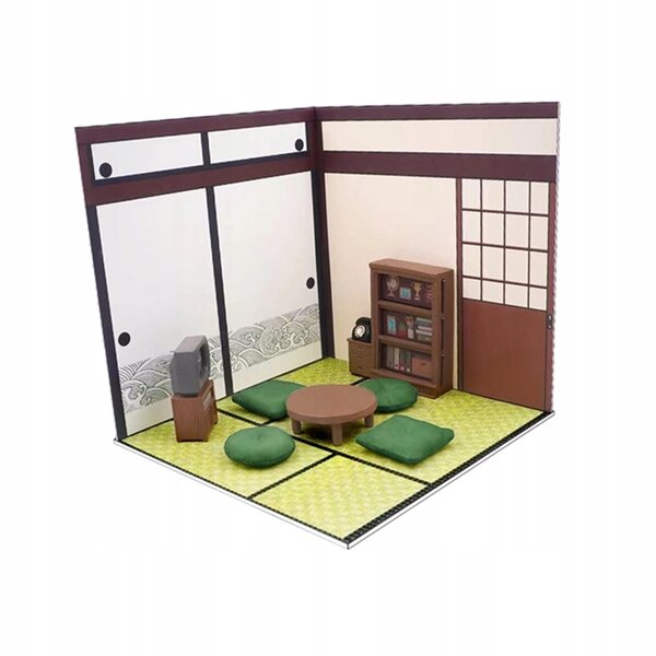 1/12 arrangør til modeller og figurer med PVC baggrund og møbler