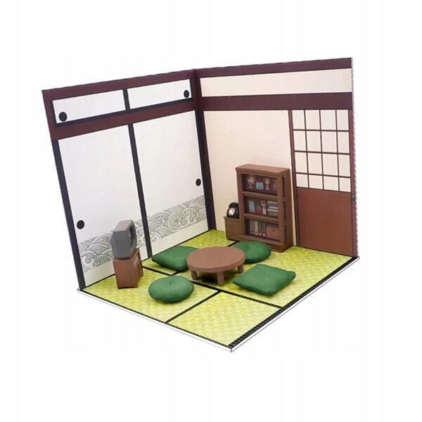 1/12 arrangør til modeller og figurer med PVC baggrund og møbler