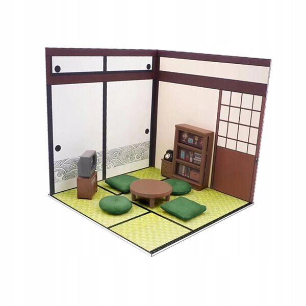 1/12 arrangør til modeller og figurer med PVC baggrund og møbler