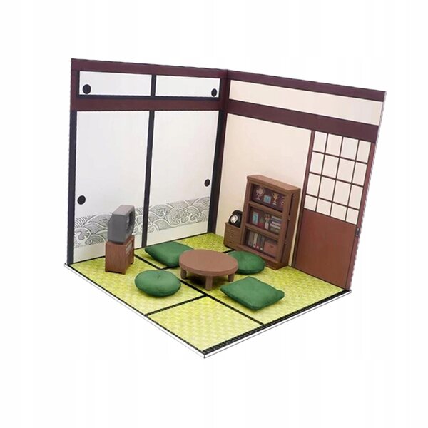 1/12 arrangør til modeller og figurer med PVC baggrund og møbler
