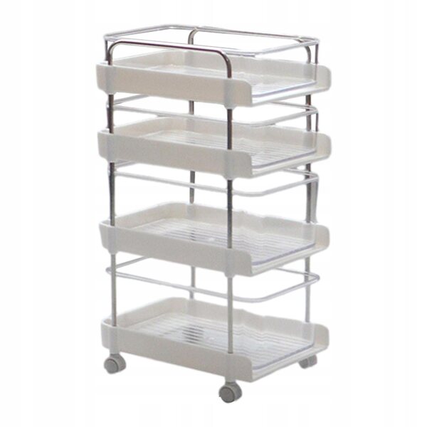 Mini carrello organizer 4 livelli 1:6 per diorami e modellismo bianco