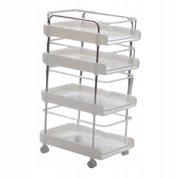 Mini carrello organizer 4 livelli 1:6 per diorami e modellismo bianco