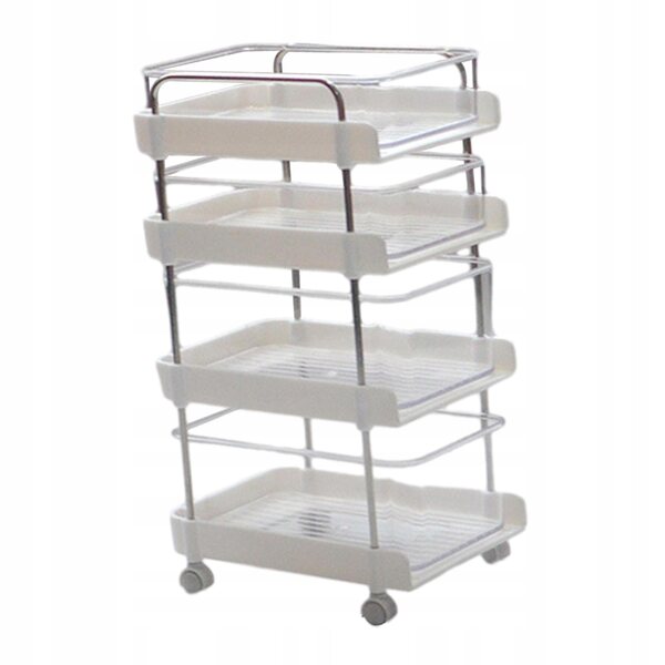Mini carrello organizer 4 livelli 1:6 per diorami e modellismo bianco