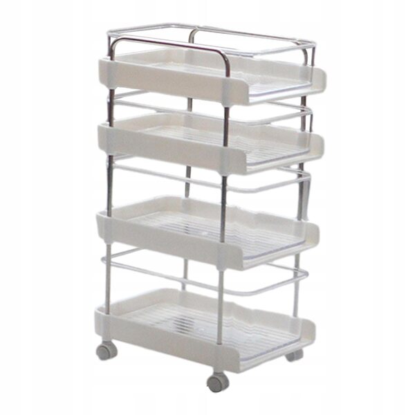 Mini carrello organizer 4 livelli 1:6 per diorami e modellismo bianco