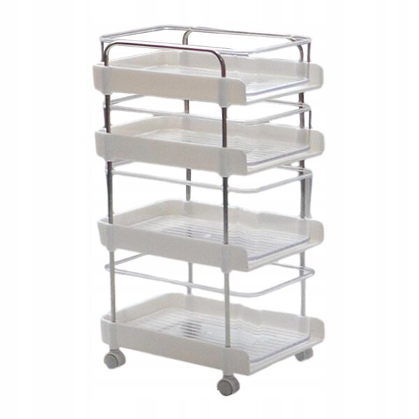 Mini carrello organizer 4 livelli 1:6 per diorami e modellismo bianco