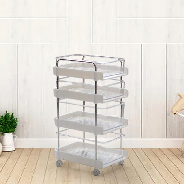 Mini carrello organizer 4 livelli 1:6 per diorami e modellismo bianco