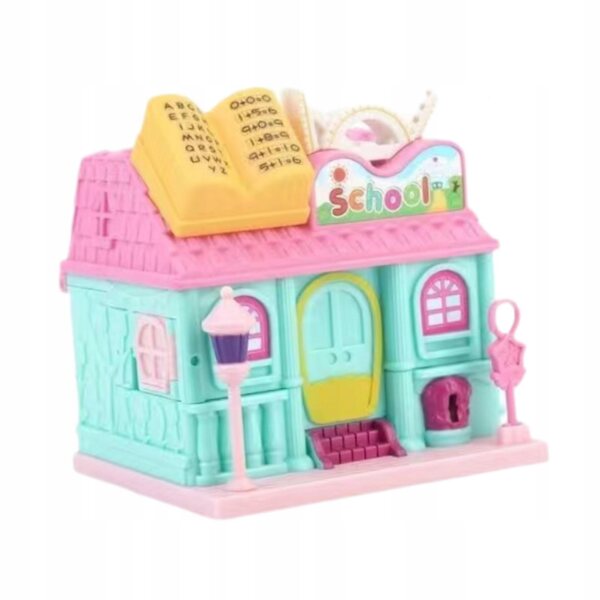 Cottage per bambole in legno con mobili e accessori – gioco interattivo e portatile per bambini