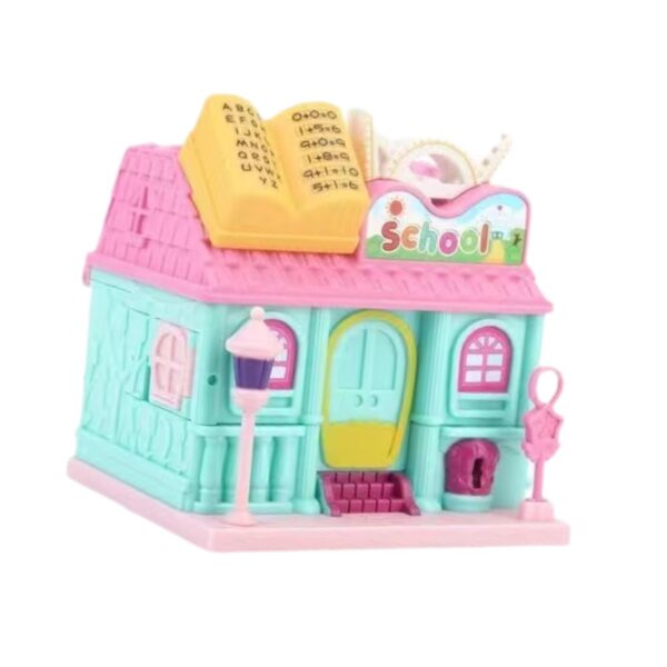 Cottage per bambole in legno con mobili e accessori – gioco interattivo e portatile per bambini