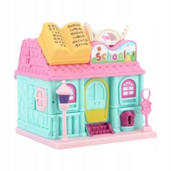 Cottage per bambole in legno con mobili e accessori – gioco interattivo e portatile per bambini