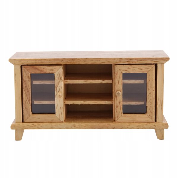 1:12 Puppenhaus-Miniatur-TV-Schrank mit aufklappbaren Türen und realistischem Design
